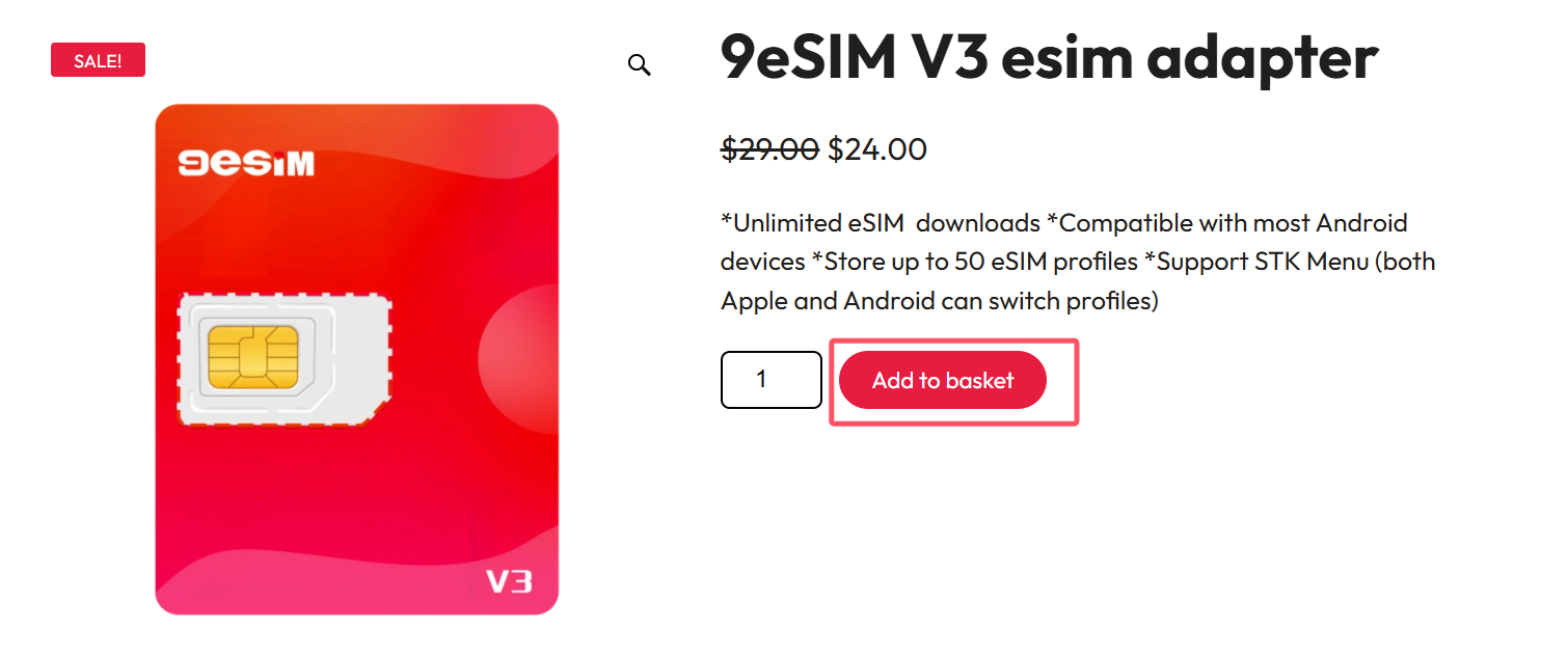 9esim 添加至购物车