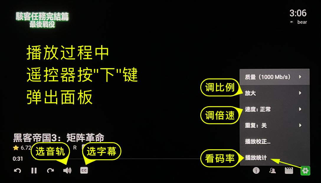 进入 Emby 安卓 TV 媒体库主页展示