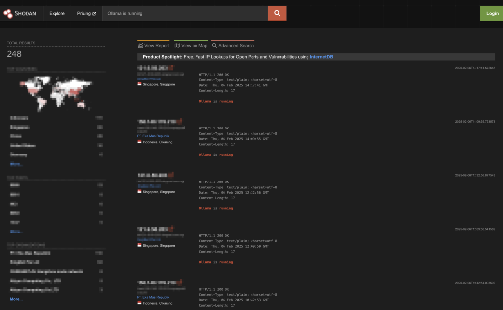 Shodan 搜索运行中的 Ollama 实例